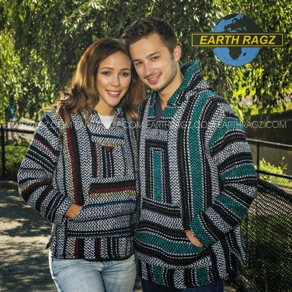 Earth Ragz hoodie “drug rug” blanket sweater - S - Picture 11 of 11